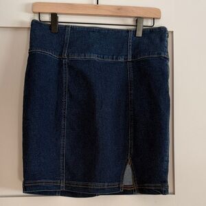 SO Jean Mini Skirt with Side Slit